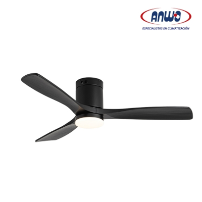 VENTILADOR TERRAZA MADERA VENTO ILLUMINATO COLOR NEGRO